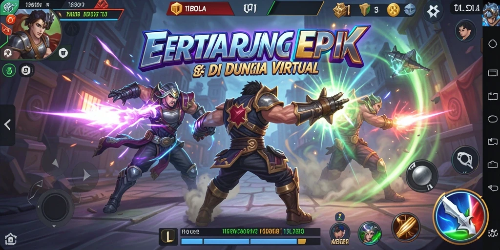 Screenshot gameplay 11BOLA menampilkan pertarungan seru antara karakter dengan efek visual menarik.