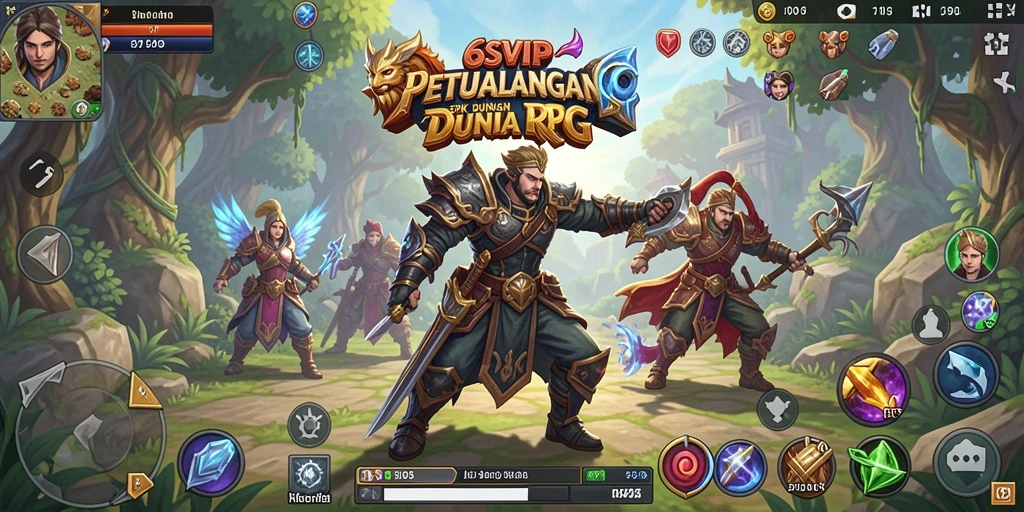 Tangkapan layar utama <strong>6SVIP</strong> menunjukkan aksi pertarungan RPG yang menegangkan.
