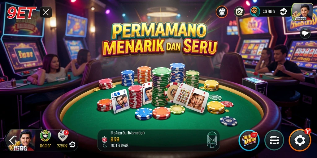 Tampilan gameplay seru dari 9ET yang menampilkan aksi Kasino.