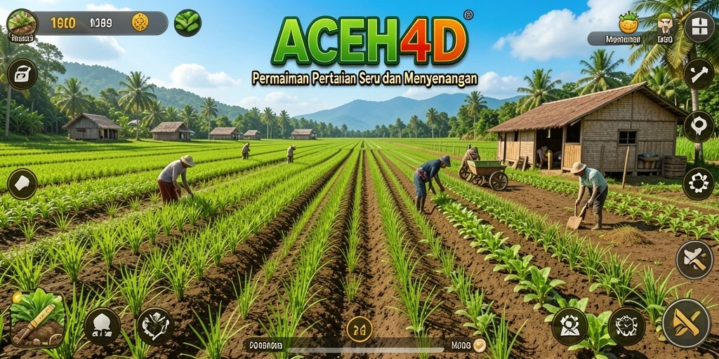 Tampilan gameplay ACEH4D yang menampilkan aktivitas pertanian yang asyik.