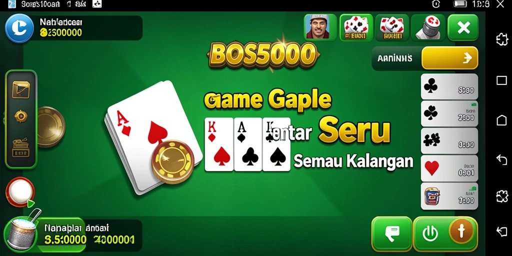 Tangkapan layar gameplay Gaple yang penuh keseruan di BOS5000.