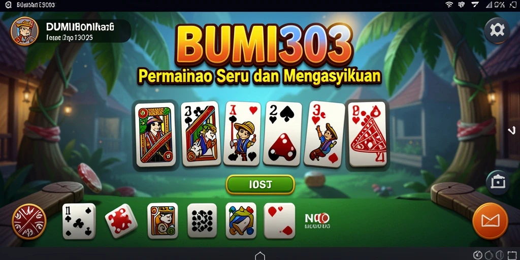 Screenshot BUMI303 menampilkan gameplay Domino yang seru.
