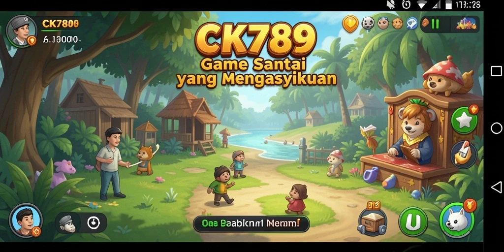 Gameplay CK789 yang santai dan menghibur dari layar ponsel.