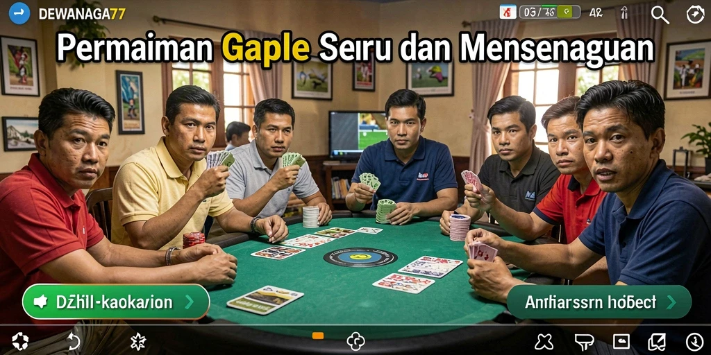 Screenshot DEWANAGA77 menampilkan gameplay Gaple yang seru dan interaktif.