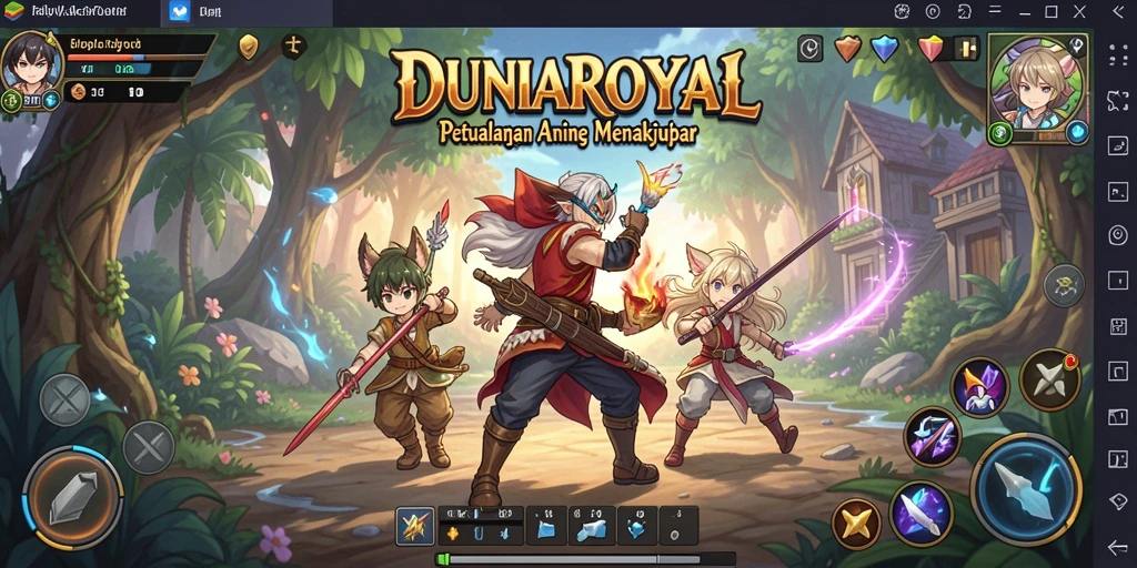 Tampilan gameplay DUNIAROYAL penuh warna dan karakter menarik.