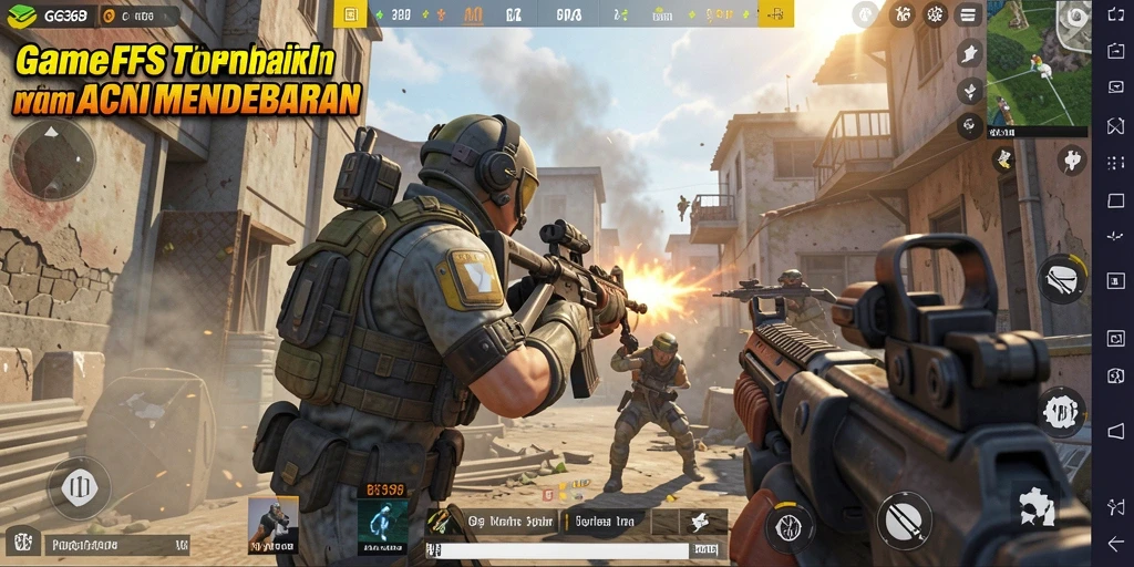 Tangkapan layar menampilkan aksi gameplay FPS mendebarkan.