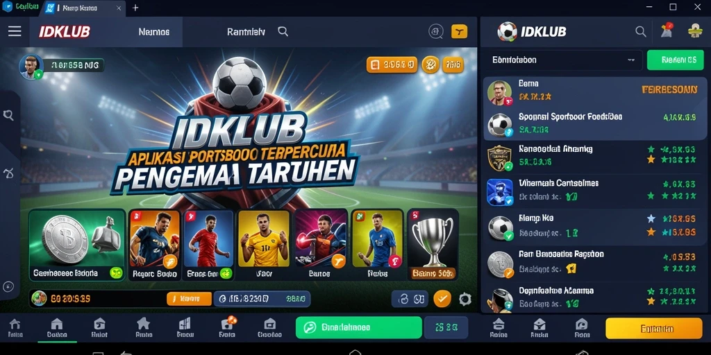 Screenshot utama IDKLUB menampilkan pengalaman taruhan olahraga yang menarik.