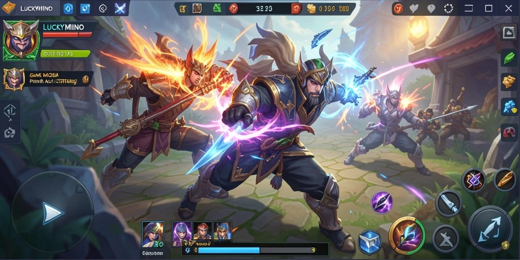 Tangkapan layar gameplay LUCKYMINO yang mendebarkan dalam pertarungan tim.