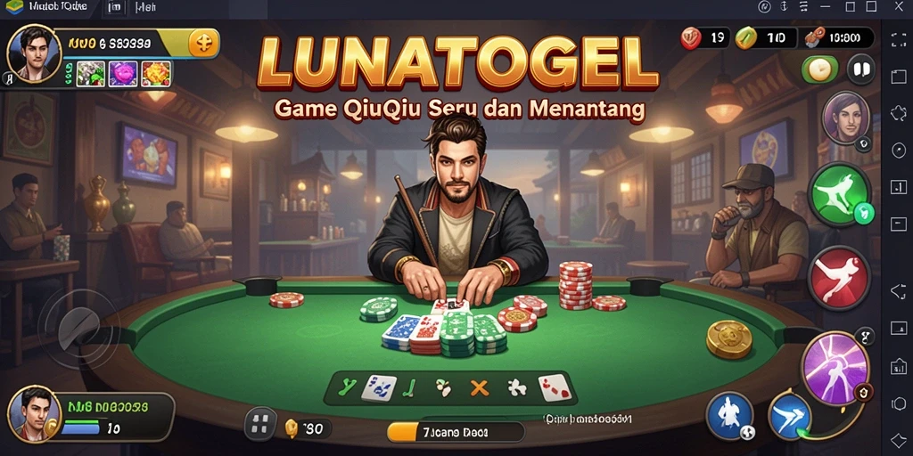 Tampilan menarik dari gameplay QiuQiu di LUNATOGEL.