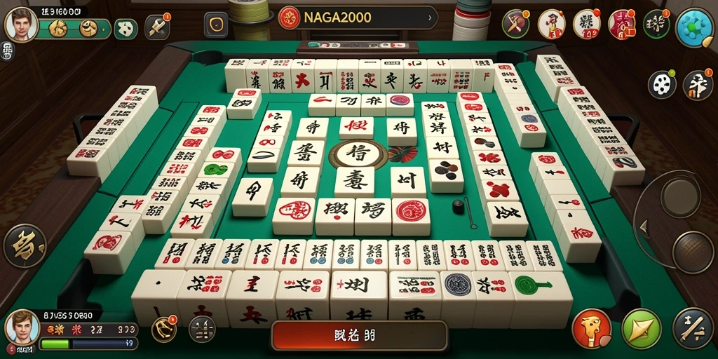 Tampilan menawan gameplay Mahjong di NAGA2000.