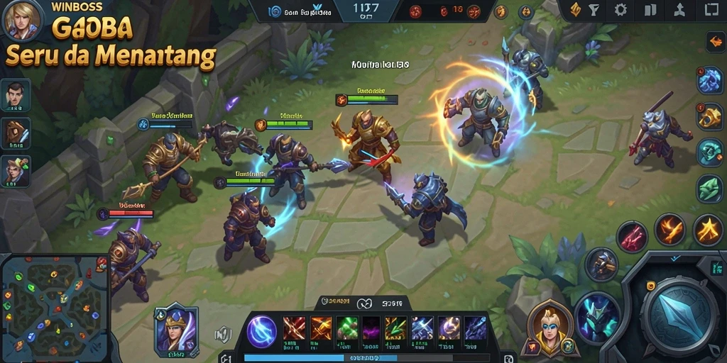 Tampilan aksi seru gameplay WINBOSS di medan perang.